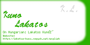 kuno lakatos business card